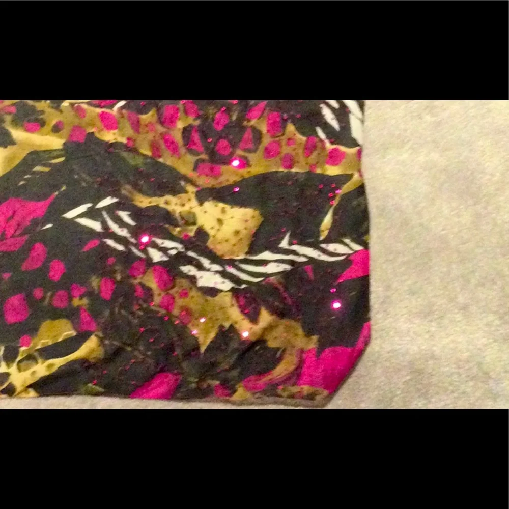 Massimo Fuchsia and Black scarf, coverup sequin large rectangle.